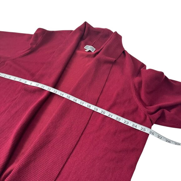 JM Collection Womens Burgandy Open Front Cardigan SZ 3X Comfy Business Casual - Picture 5 of 12